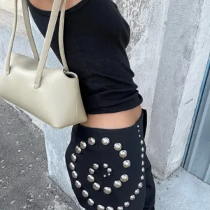 Women's Studded High Waist Straight Leg Pants
